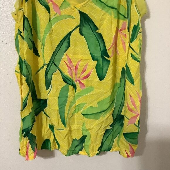 A New Day Y2K Style Yellow Coastal Tropical Boho Hippie Camisole Size Medium - Picture 6 of 12